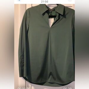 Green Long Sleeve Blouse, Size P